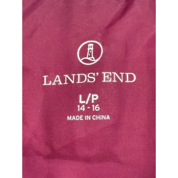 Lands End Quilted Down Puffer Vest Gray-Collar Full-Zip Womens Size L Petite - Picture 4 of 7